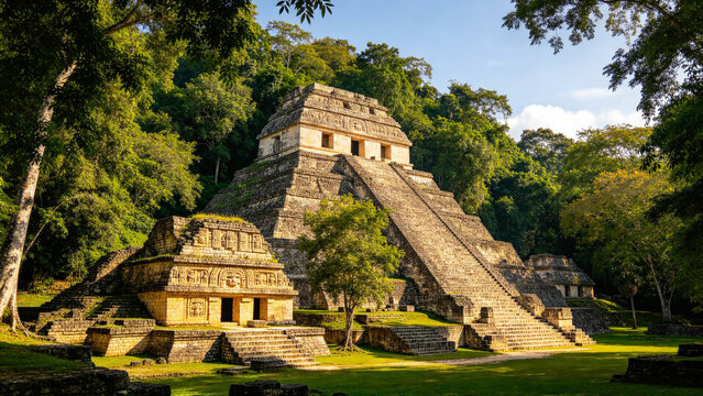 Cahal Pech Maya ruins Belize stone pyramid above jungle empty