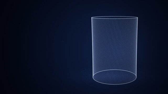 Glowing Straight Lines Twisting Into Hyperboloid Tower Parametric Animation