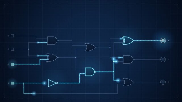 Digital Logic Gate Circuit Schematic With Signals Propagating Seamless Loop