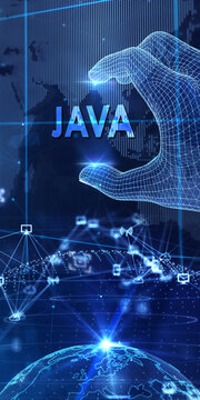 Software, web development, programming concept. Programming languages java and program. Software development. 3d illustration