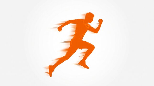 Orange silhouette runner motion blur dynamic energy sports