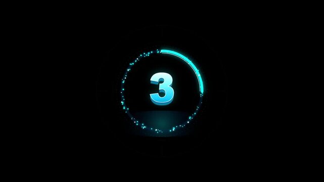 Modern digital number two inside glowing circular light effect design