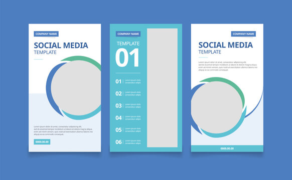Blue and Green Social Media Story Templates for Modern Branding