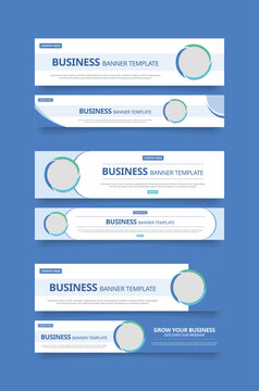 Blue and Green Business Banner Templates for Modern Branding