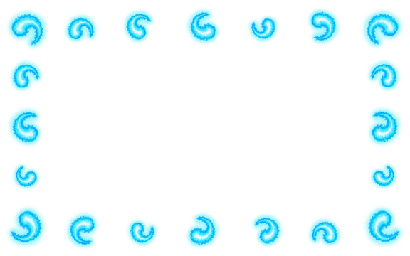Swirling blue fireballs decorative frame border design