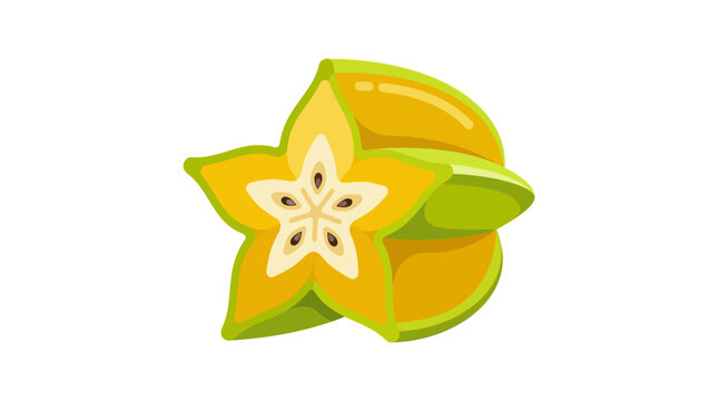 Sliced yellow starfruit or carambola fruit.