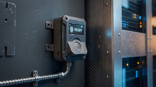 Biometric Fingerprint Access Control Device in a Secure Server Room