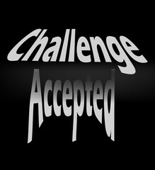 Challenge Accepted bold motivational typography slogan  design © Nurun