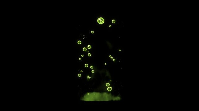Venom bile poisoned seamless loop isolated on black background, 4K VFX element