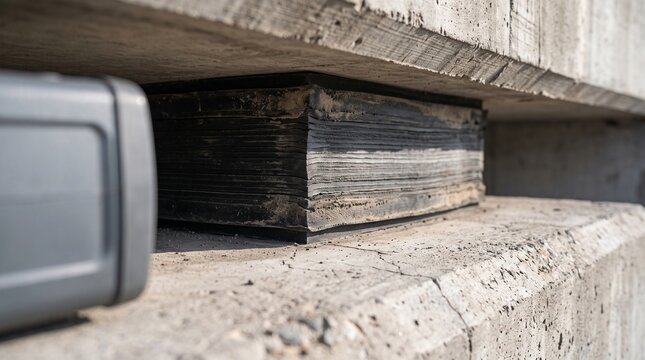 Elastomeric bridge support beneath a concrete deck