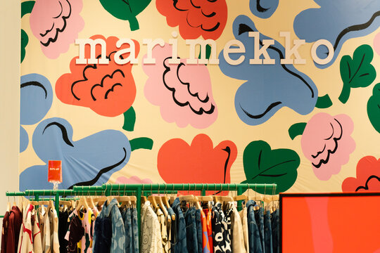 Bangkok, Thailand - September 3, 2026: Interior of the Marimekko store in shopping mall. Marimekko is a Finnish design house known for textiles, clothing, and home furnishings.