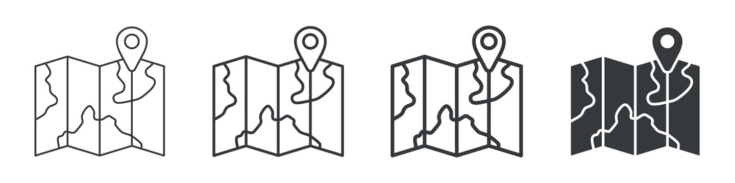 Map Different Icon Set Simple Style Collection