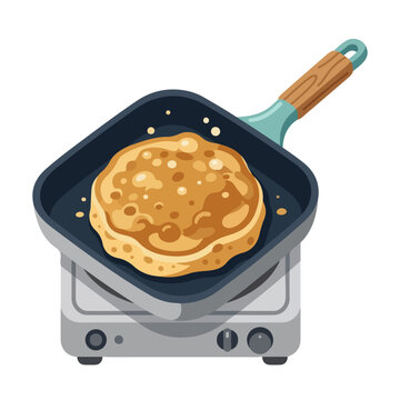 ooking Fluffy Pancake In Skillet