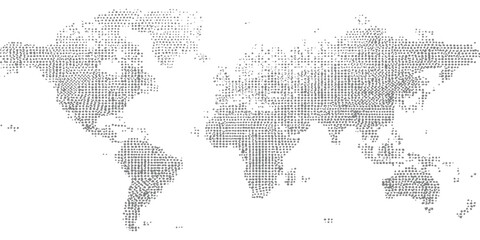 Abstract halftone dotted world map global earth concept creative geometric geography vector illustration. © Design House