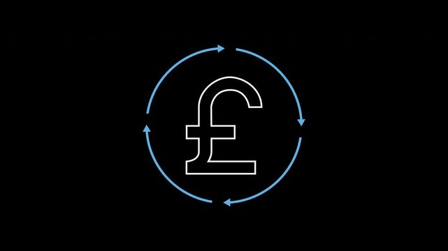 Currency exchange icon animation on transparent background showing dollar symbol inside circular sync arrows with trim paths in and out. Financial fintech money trade, and digital banking concept.