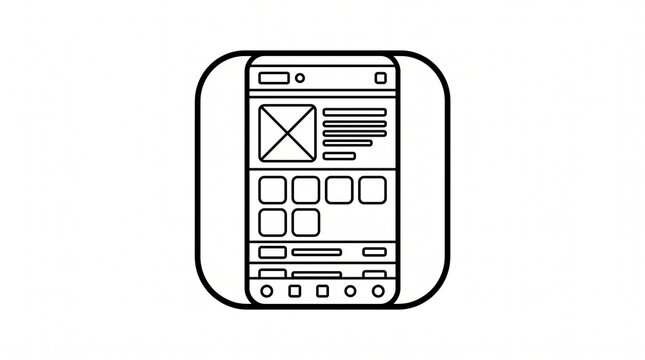 Mobile app user interface wireframe icon