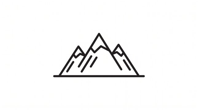Minimalist mountain range icon vector illustration
