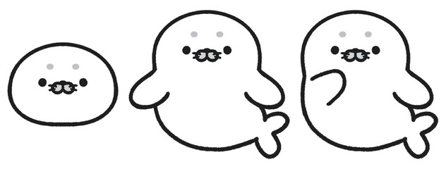 かわいいアザラシのイラストセット © とりあいす