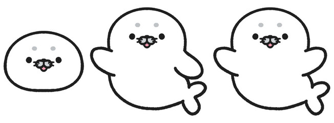 かわいいアザラシのイラストセット © とりあいす