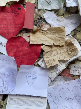 Love Messages and Graffiti on the Walls of Juliet's House in Verona Italy