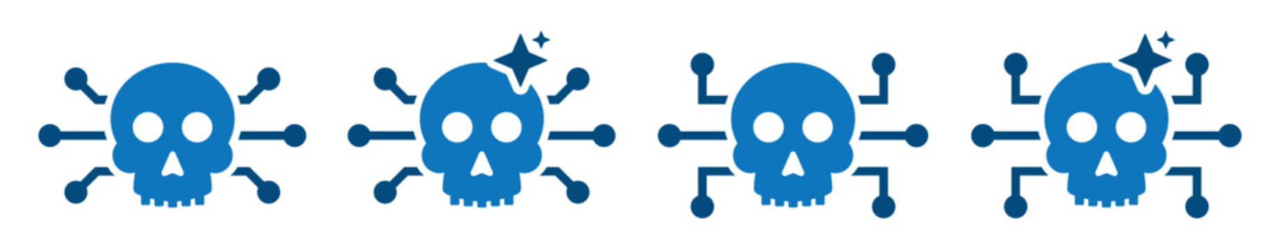 Cyber malware virus icon illustration