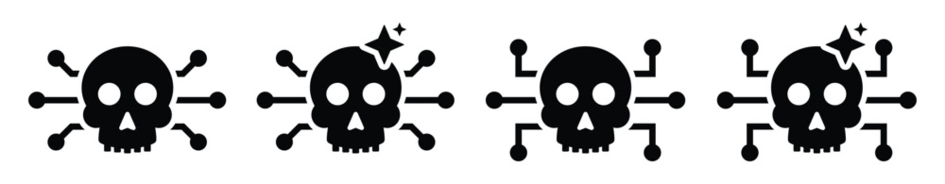 Cyber malware virus icon illustration