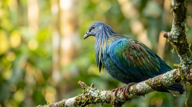 nicobar pigeon close up at morning light in great nicobar island india video