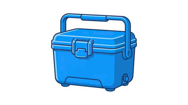 Blue Portable Cooler Box Isolated