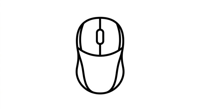 Computer mouse line icon outline vector illustration isolated on white background