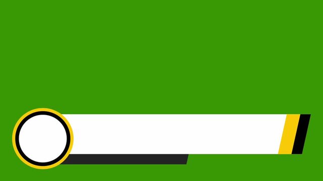 Animation lower third template features a blank green screen banner for graphic design art.
