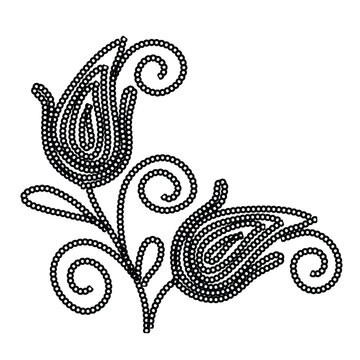 sequin embroidery flower design 