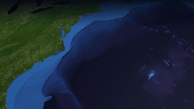 Animated Flight Path Map from Charlotte USA to Paris France