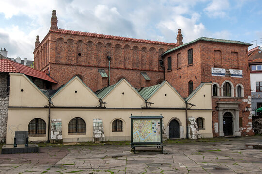 The Old Synagogue in the former Jewish Quarter of Krakow in Poland (Krakow Kazimierz). The original synagogue was built in the 15th century.