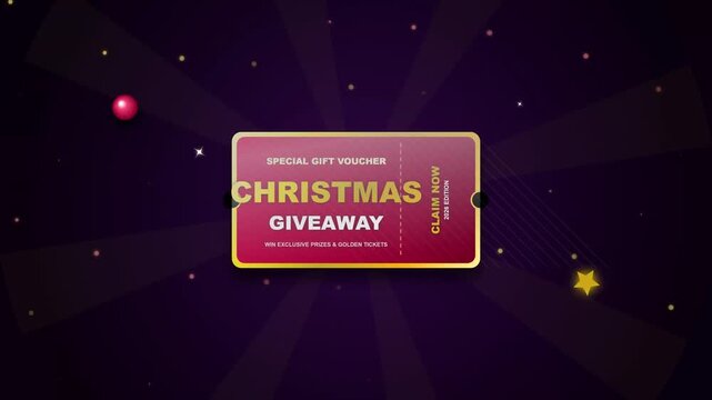 Christmas Giveaway Voucher Animation with Festive Holiday Gift Promotion