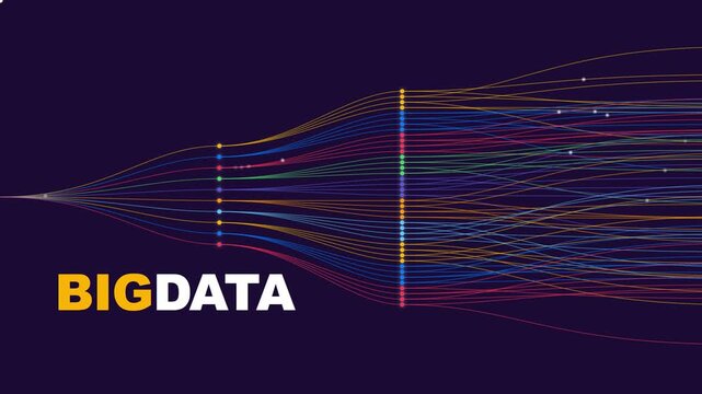 BigData colorful digital data visualization motion graphics