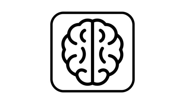 Animated brain icon artificial intelligence cognitive thinking video footage