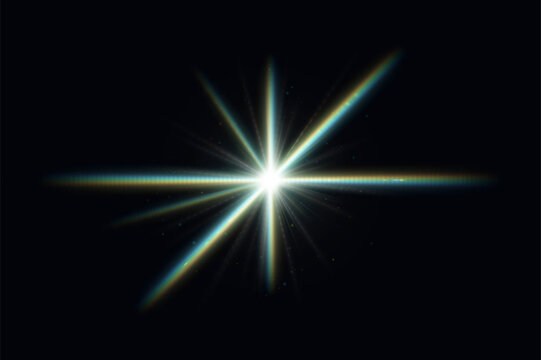 Bright Prismatic Starburst With Rainbow Light Rays