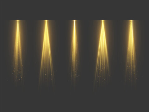 Golden Downward Spotlight and Light Ray Collection