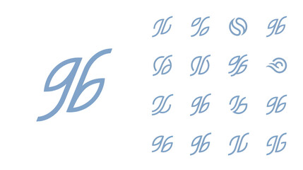 Elegant Letter G and B Monogram Design Elements © tongi