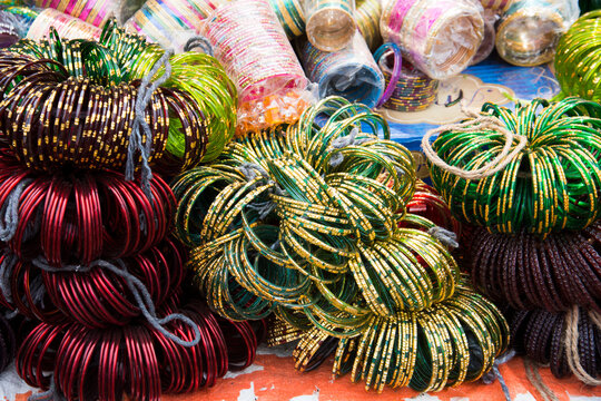 Abstract background multicolor bangles