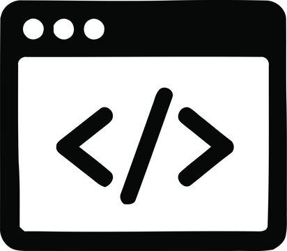 Code brackets html programming displayed on computer browser window