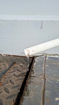 Air conditioner drain pipe outside the building