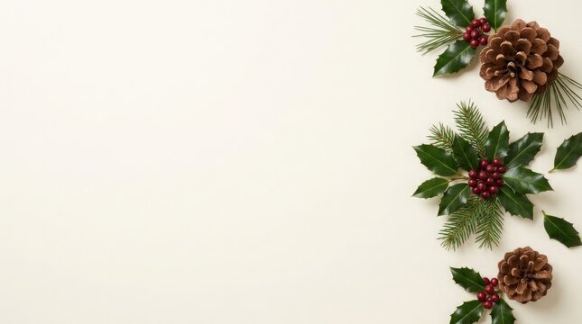 Close-up of dried hydrangea flowers with pine leaves