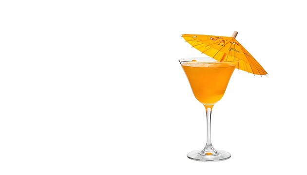 Colorful Cocktail Paper Umbrella Decoration for Summer Party Drinks Isolated on White Background, Festive Tropical Beverage Accessory with Clipping Path Cutout