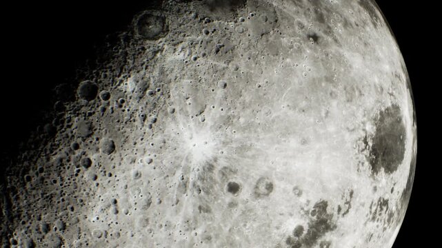 A breathtaking view captures the moons surface during a clear night. The craters and textures come to life, showcasing the beauty of our closest celestial neighbor.