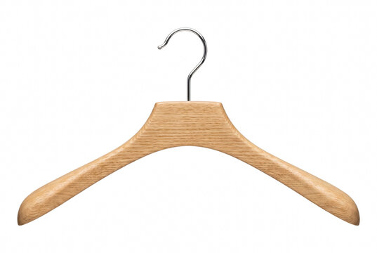 Wooden coat hanger with wide shoulders