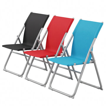 Folding chairs in different colors for outdoor use
