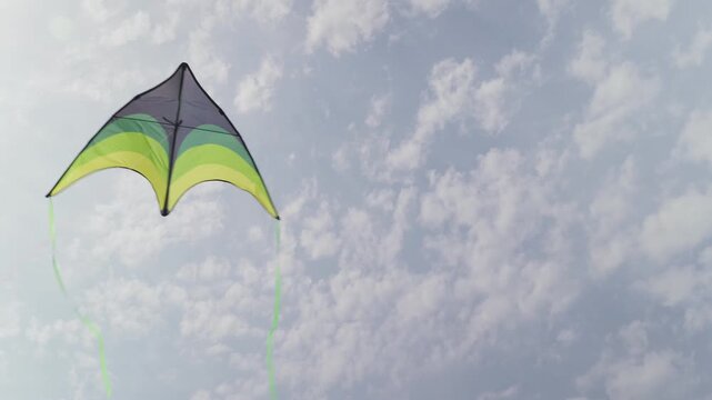 A kite in the sky strong wind