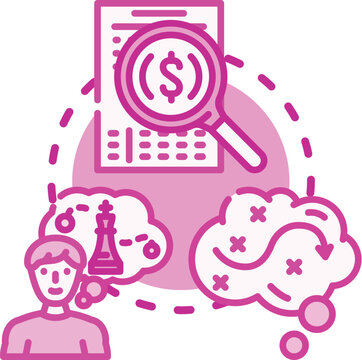 Settling on the best strategy concept. Approach tactics, outcomes research, options decision icon vector illustration