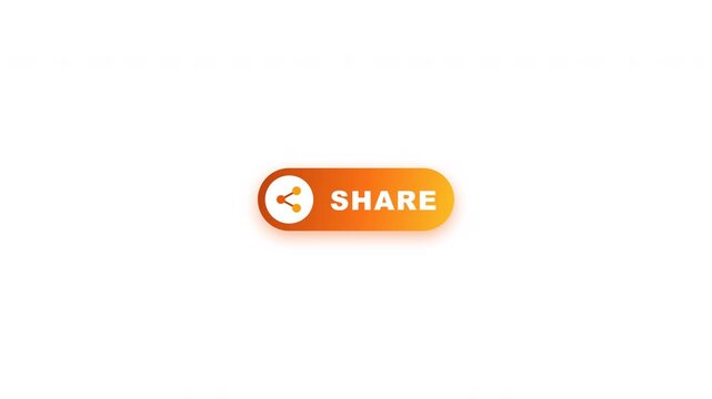 Orange social share buttons with notification badges on white